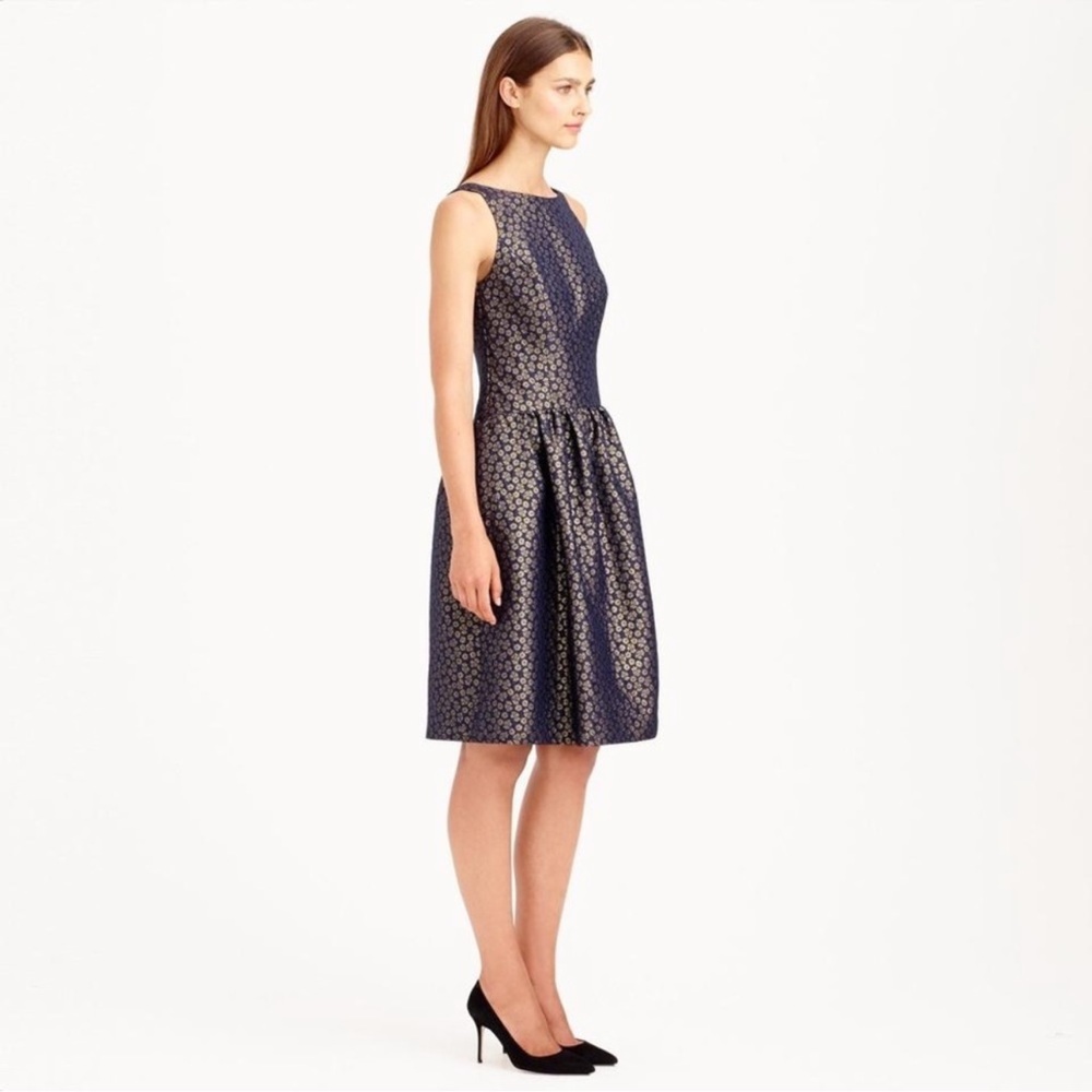 J Crew Elegant Navy Blue Dress - Picture 2 of 8
